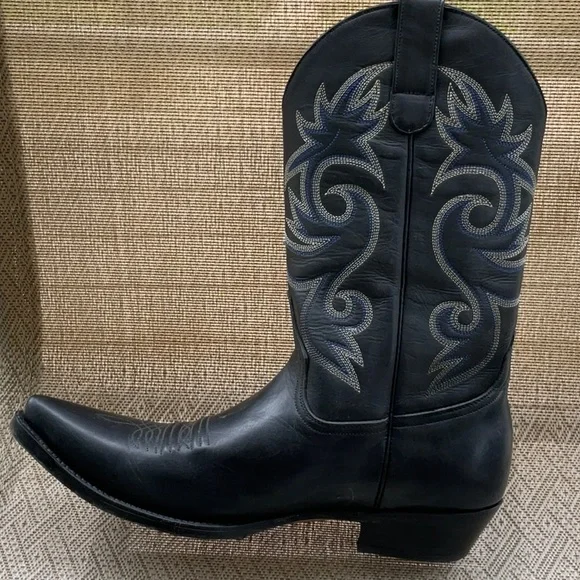 Go West Black Cowboy Men’s Boots Size 39.5